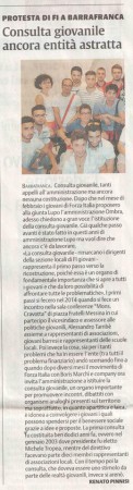 BARRAFRANCA - La Sicilia, Enna 19 Luglio 2015. FI Giovani: Consulta Giovanile ancorà entità astratta a Barrafranca